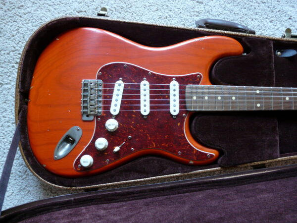 SOLD!  Bill Nash S-63 Guitar Gretsch Orange, Rosewood neck 1 piece Ash body Lollars - Image 3