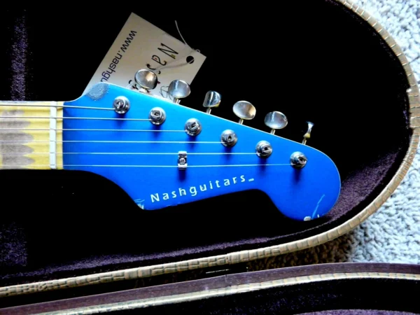New 2024 Bill Nash S-63, solid maple C neck, USA guitar Lollars Lake Placid Blue Matching Headstock Brand New - Image 2