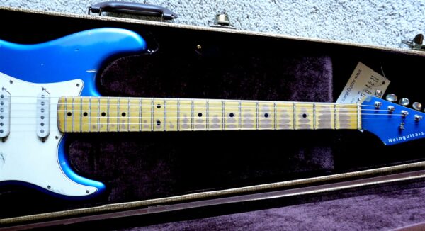 New 2024 Bill Nash S-63, solid maple C neck, USA guitar Lollars Lake Placid Blue Matching Headstock Brand New - Image 6