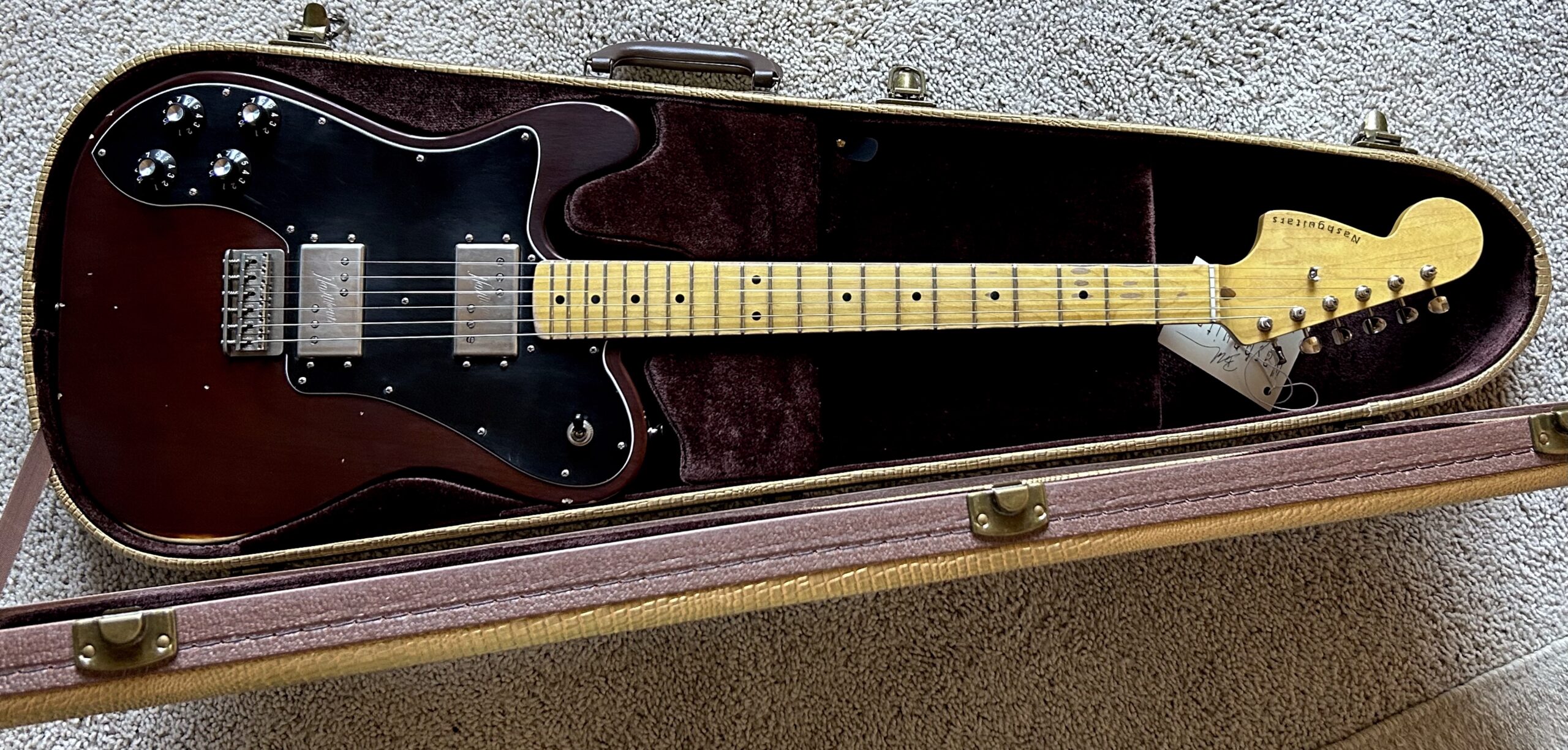 New 2025 Nash USA Guitar. T-72 DLX LH left handed. Mocha. Lollar